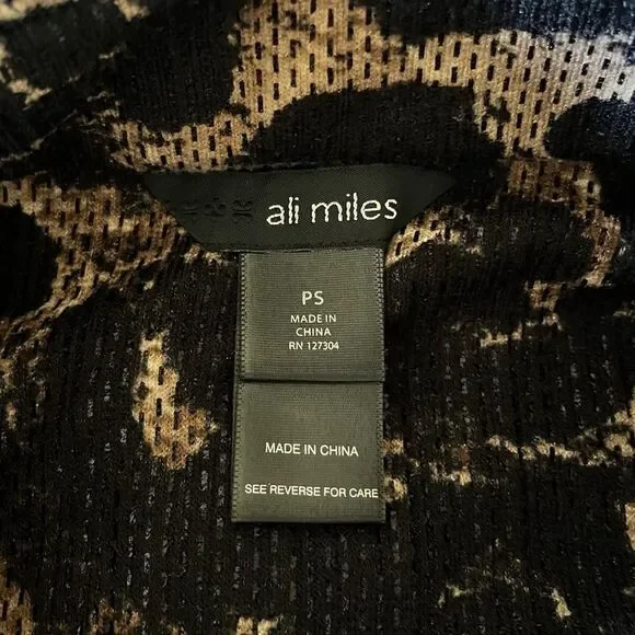 Ali Miles Statement Jacket Petite Small Animal Print Oversized Buttons Lagenlook - Picture 7 of 9